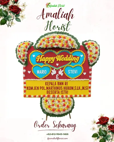 Karangan Papan Bunga Pernikahan di Kandangserang